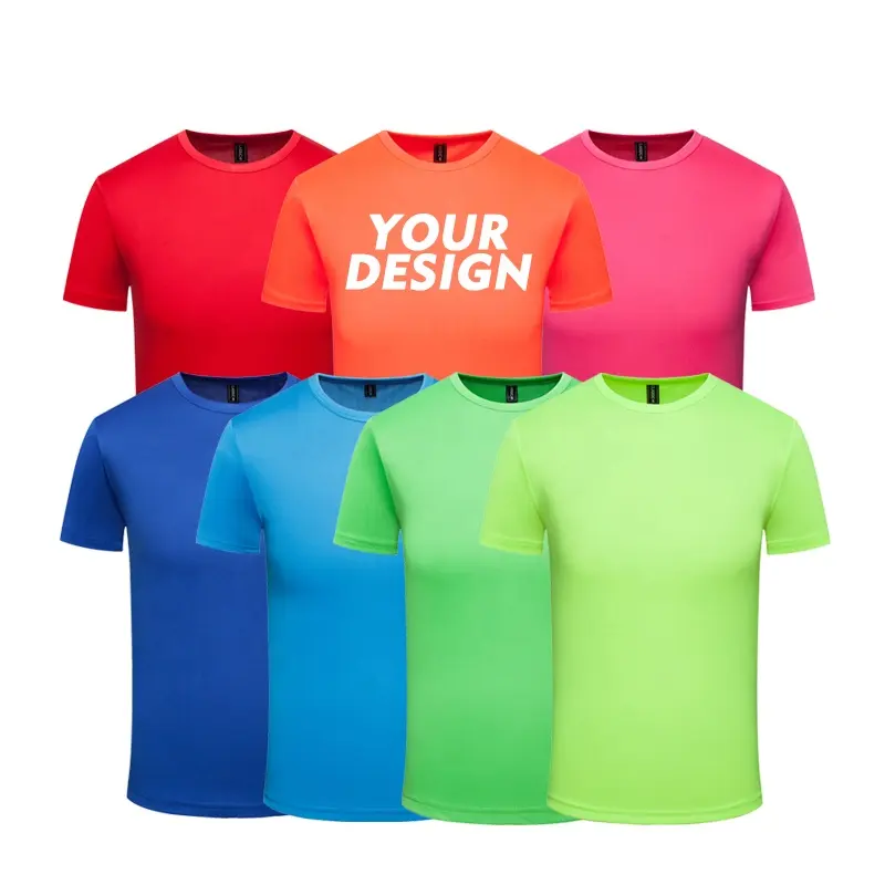 Toptan 100% Polyester T Shirt spor koşu spor kuru Fit düz T Shirt özel baskı erkek t-shirt