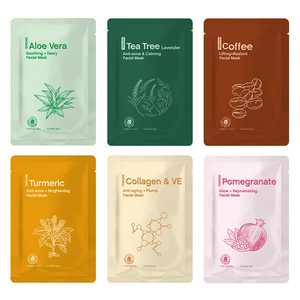 Coreano antienvejecimiento colágeno <span class=keywords><strong>Aloe</strong></span> Vera cúrcuma seda máscara Facial hoja tamaño de viaje vitamina C té verde para el cuidado de la piel cara - Product Image 6