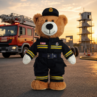 Oso de Peluche Bombero con Uniforme, Muñeco de Peluche, Mascota, Fabricante Mayorista