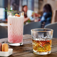 Luminarc Verre à whisky Tasses à vin Service DDP Vintage Gravé Transparent coloré Verre à whisky Coffret cadeau Verres à boire