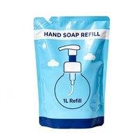 Pochette de recharge de savon liquide 1L imprimée sur mesure, emballage souple en plastique pour distributeur