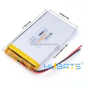 805070 2800mAh 3.7 V lithium polymer battery 2800 mah DIY mobile emergency power charging battery Lipo 085070 2.8Ah 3.7v battery