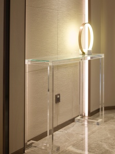 Tavolo Console per Soggiorno con Ripiano in <span class=keywords><strong>Plexiglass</strong></span>, Mobile in Acrilico, Design Elegante, Tavolo Console in Vetro - Product Image 3