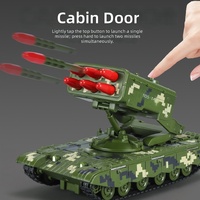 Tank militaire en métal moulé sous pression à l'échelle 1:35, lance-roquettes TOS-1A, jouet pour enfants avec fonction de pulvérisation, lumière et musique, voiture à rétrofriction