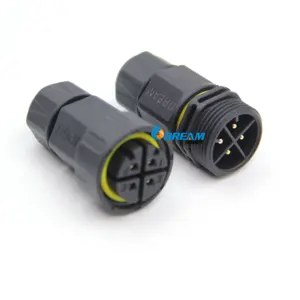 Factory Dream-start IP68 UL Screw Waterproof Outdoor LED Light M20 2 3 4 Pin Power Cable PVC Cable Waterproof Circular Connector