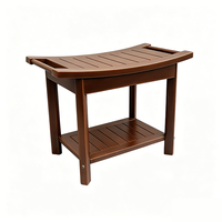 Table d'appoint Adirondack avec étagère de rangement à 2 niveaux en HIPS, table d'appoint de jardin pour balcon, pelouse, cour
