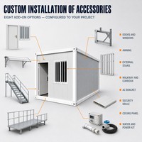 Maison conteneur préfabriquée mobile de 20 pieds pour camp pétrolier, bureau prêt à l'emploi, bureau portable, maison de luxe