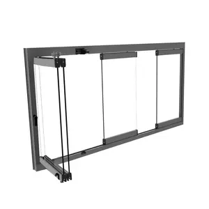 Venta al por mayor directa a prueba de viento grande doble vidrio plegable Ventana de aleación de aluminio doble vidrio templado ventanas plegables