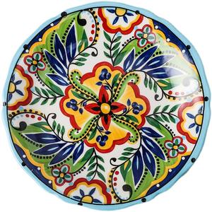 Vaisselle de cuisine de luxe colorée grande porcelaine moderne <span class=keywords><strong>manger</strong></span> en céramique Style bohème Design fleur impression assiette plateau ensemble - Product Image 5