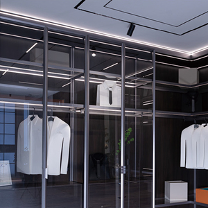 Armadio Angolare a <span class=keywords><strong>L</strong></span> Moderno di Lusso con Ante in Vetro e Combinazione di Armadietti per Ripostiglio - Product Image 6