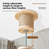 Arbre à chat en bois massif, grand mobilier pour chat avec poteaux à gratter en sisal et niche