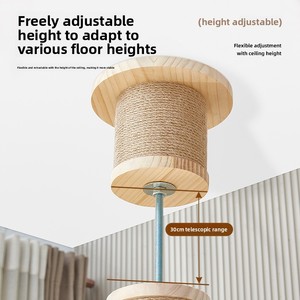 Solid Wood <strong>Cat</strong> Tower with Sisal <strong>Posts</strong> <strong>Large</strong> Ceiling <strong>Cat</strong> Tree with Condo &amp; <strong>Scratching</strong> Areas - Product Image 4