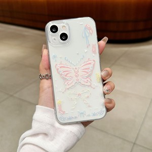 Belle <span class=keywords><strong>coque</strong></span> de téléphone fleur papillon pour <span class=keywords><strong>iPhone</strong></span> 17 16 15 14 13 <span class=keywords><strong>12</strong></span> 11 X XR Xs SE2 SE 8 7 Plus Pro Max <span class=keywords><strong>Mini</strong></span> <span class=keywords><strong>coque</strong></span> arrière en TPU - Product Image 2