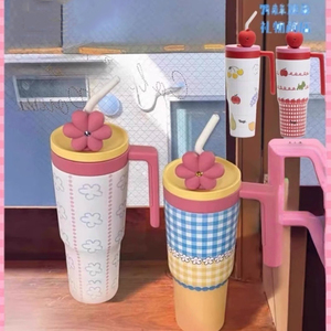 Giant Capacity Stainless Steel Thermos Mug Camping Ice <b>Tumbler</b> <b>with</b> <b>Straw</b> Leakproof Eco-Friendly Portable Water Cup Daily Use - Product Image 3