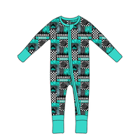Pyjama grenouillère zippé pour nouveau-né en bambou, motif animaux de la ferme, de la marque Character Brand