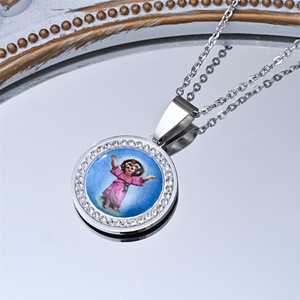 Collar con Colgante de San José, Jesús, <span class=keywords><strong>Padre</strong></span> Santo, Virgen María, <span class=keywords><strong>Ángel</strong></span>, Cristiano, Católico, de Acero Inoxidable con Circonita Impermeable - Product Image 5