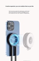 Support de téléphone magnétique en métal réglable multifonctionnel pliable pour diffusion en direct, trépied de bureau portable pour selfie avec conception à boucle