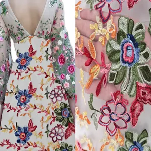 Últimas Nigéria mão bordado flor design francês tule 3d floral laço tecido para mulheres vestidos