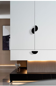 Modern and Simple Semi-circular Aluminum Alloy Paired <b>Black</b> Handle - Product Image 6