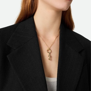 Collar con Colgante de Nudo de Cadena de Eslabones Unisex, Elegante y con Textura Clásica de Valiana, para Parejas - Product Image 1