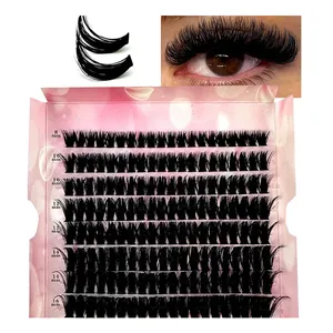 Individuelle Wimpern Kunstlinse Mink-Cluster Wimpern für DIY-Wimpernverlängerung zu Hause natürlich aussehende individuelle Wimpern-Cluster