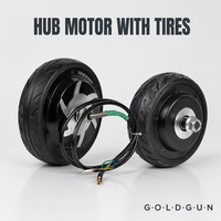 Moteur de roue électrique GOLDGUN 6 pouces 24V 250W DC 700 tr/min 3,5 Nm avec pneus en caoutchouc massif pour roues motrices de robot