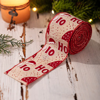 Rouleau de ruban en toile de jute imprimée avec bordure filée, 5Y, vente en gros, personnalisé, pour mariage, anniversaire, Halloween, Noël, couronne, cadeau de luxe DIY