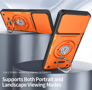 Étui antichoc double couche en TPU+PC avec cache-caméra coulissant et béquille intégrée pour <span class=keywords><strong>HUAWEI</strong></span> Pura 90/Honor 600/X6d - Product Image 3
