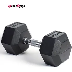 YC Factory Direct Sale 10KG 40KG 50KG Rubber Hex Dumbbells Set For Weight Lifting Push-up Stand