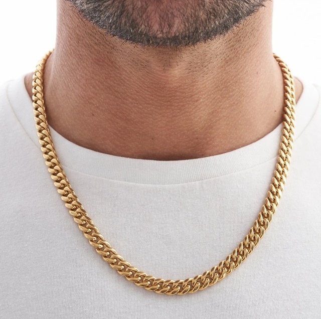 Men Chunky Miami Cuban Chain Necklace, Custom Available, 6/8/10mm Width, Rolo Cable  Classic Mens Link Necklace