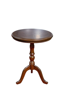 Mesa de comedor redonda Sheraton de alta calidad, madera de caucho macizo en acabado marrón nogal, muebles para el hogar con características decorativas - Product Image 5