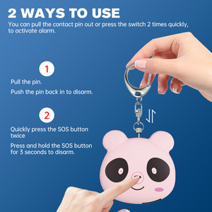 Schattige ARIZA AF-2007 ABS persoonlijke alarm sleutelhanger oplaadbaar 130db SOS noodalarm voor kinderen/kinderen CE RoHS gecertificeerd - Product Image 4