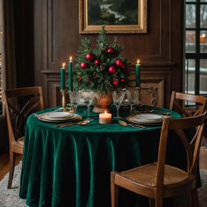 Tovaglie di Lusso Europee in Velluto Spesso, Copritavolo Rotondo <span class=keywords><strong>Verde</strong></span> per Banchetti, <span class=keywords><strong>Tovaglia</strong></span> Personalizzata per Matrimoni - Product Image 1