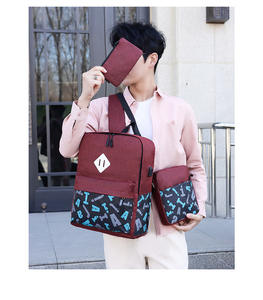 กระเป๋าเป้สะพายหลังแบบพกพาพิมพ์ลายแฟชั่นกระเป๋าเป้ใส่แล็ปท็อปกันน้ำและทนทานต่อการฉีกขาดพร้อม USB ผู้ผลิตออกแบบได้ตามต้องการ - Product Image 3