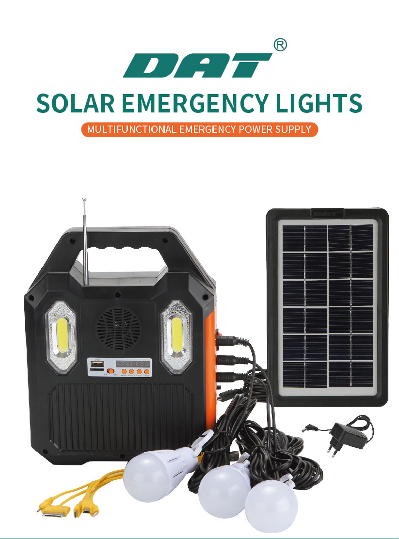 AT-9028B DAT solar charging lighting system kits with MP3 and radio function solar led lighting kits for africa market