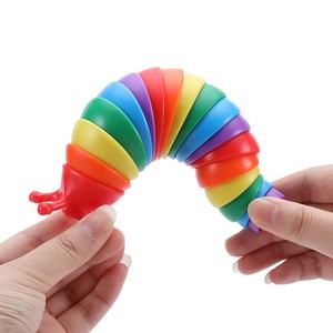 Arc-en-ciel chenille rampant Animal nouveauté Gag jouet pour enfants adultes blagues pratiques soulagement soulager le Stress jouets cadeaux - Product Image 1