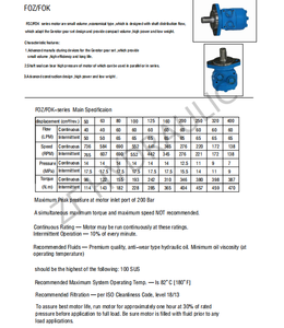 Motor orbital hidráulico de F0K/<span class=keywords><strong>FOZ</strong></span> 50 63 80 100 125 160 200 250 320 400 - Product Image 6