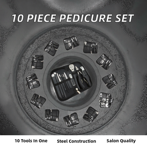 Juego de Manicura y Pedicura de Lujo 10 en 1, Herramientas de Acero Inoxidable con Caja y Bolsa con Cierre, Portátil para Uso en el Hogar, Salón o para Bebés - Product Image 2