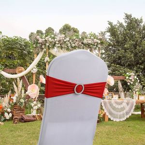 Nuevas Fundas Metálicas para Sillas con Lazos, Color Dorado, Decoración para Bodas, Cintas Elásticas para Sillas en Venta - Product Image 5
