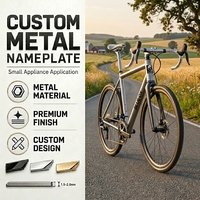 Plaque signalétique métallique en aluminium pour vélo, avec logo sérigraphié et découpe à l'arc, pour modification de vélo électrique GM133 CN/GUA