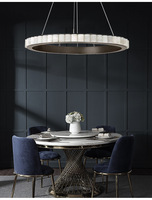 JYLIGHTING Suspension en albâtre de haute qualité Lustre en marbre tout cuivre Lustre en albâtre pour salon