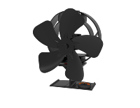 Ventilateur de foyer alimenté par la chaleur, oscillant à large angle de 60 degrés, avec thermomètre intégré, 5 pales