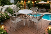 Ensemble de table et de chaises d'extérieur en aluminium, imperméable, pour jardin, terrasse, patio