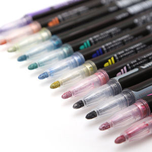 Marqueur surligneur double ligne à encre fluide et pailletée pour la vente en gros - Product Image 6