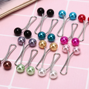 Nouveau Design prix usine femmes perle en forme de U broche écharpe Clip musulman Hijab écharpe clip - Product Image 6