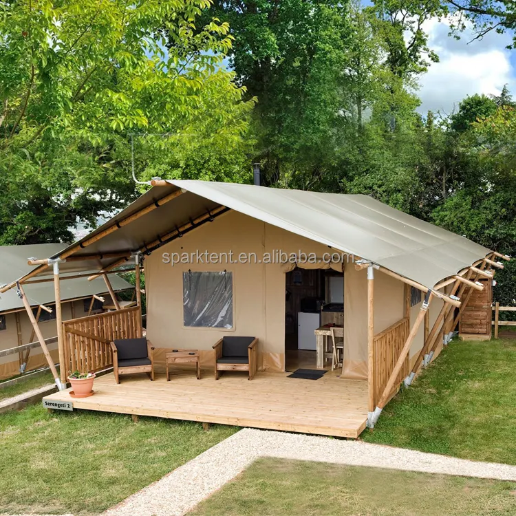 5x7m Outdoor Glamping Safari Lodge tenda da campeggio di lusso yurta con isolamento