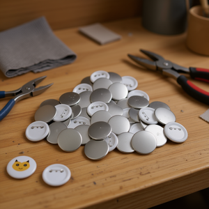 Piezas de Botones PinBack de Calidad Premium, Plateadas, Redondas, de Metal, Estilo Clásico, Colección de 500 Piezas - Product Image 2