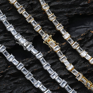 4 * 6Mm Square Zircon Horizontally and Vertically Arranged Rectangular Zirconium Tennis Chain Tanjing Fashion Lijing Necklace - Product Image 1