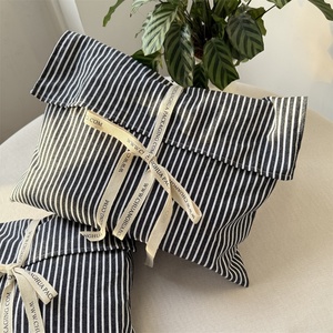 BSCI Custom Stripe Portable Travel Cosmetics Wash Makeup <b>Bag</b> Stripes Large Toiletry Pouch Cotton Canvas Envelope Make up <b>Bag</b> - Product Image 5