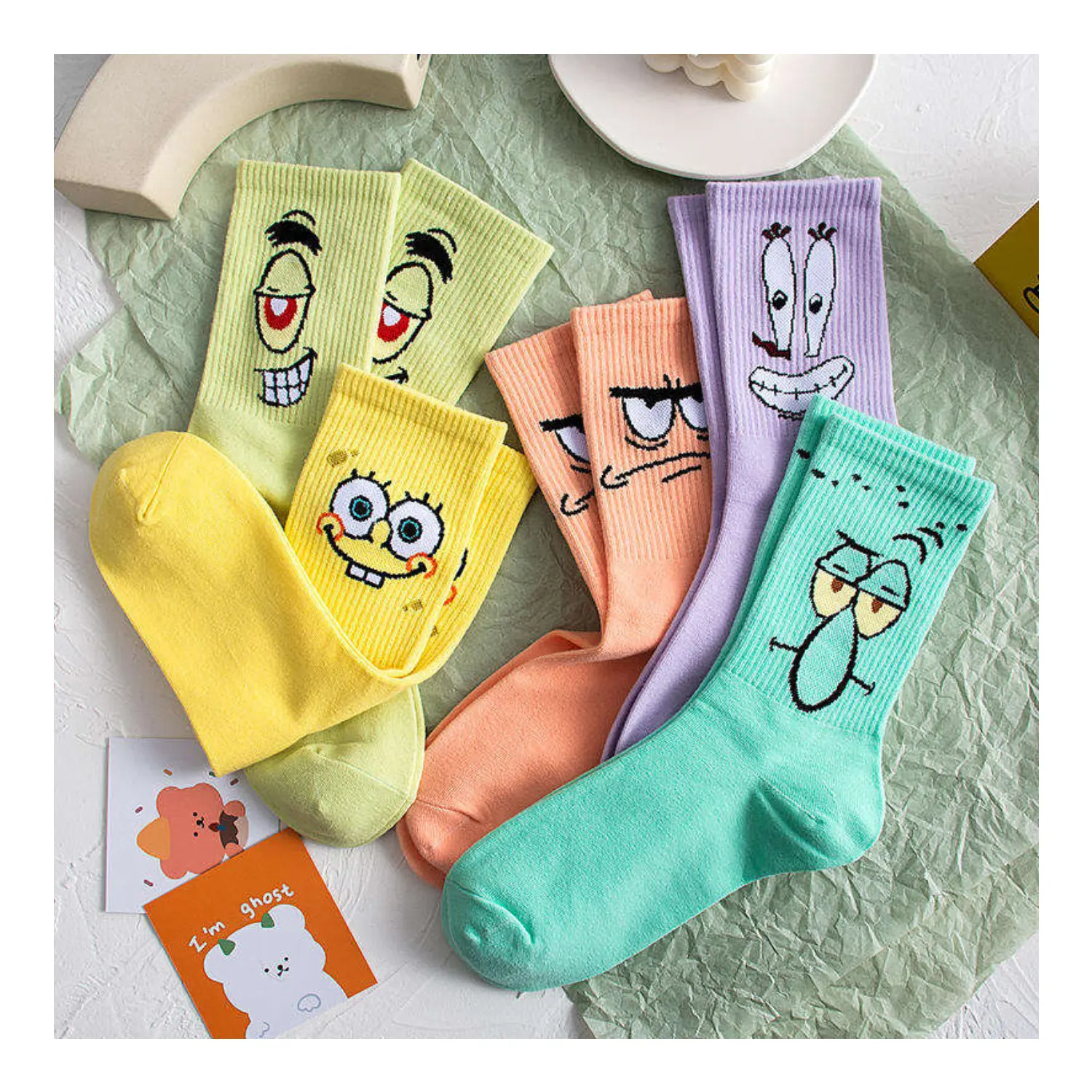 CMAX Offre Spéciale mode drôle de dessin animé coton doux populaire Couples chaussettes heureuses